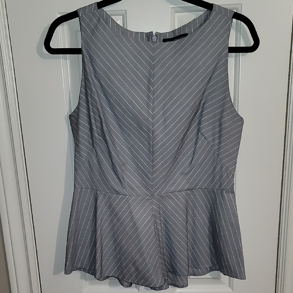 Banana Republic Pinstripe Gray Top